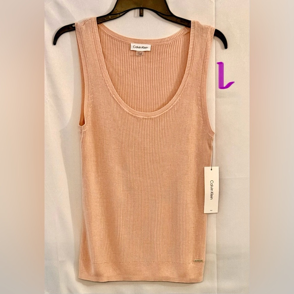 Calvin Klein Ribbed Tank Top - Light Pink